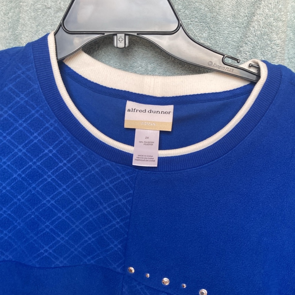 Offer$18 Alfred Dunner pullover blue top with bling details 2X - Picture 5 of 16